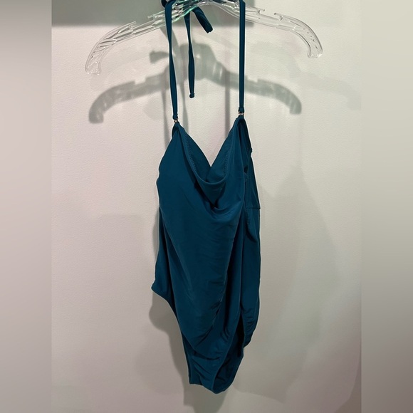 Shade & Shore Other - Shade & Shore Teal Once Piece Bathing Suit Size XL Tie Neck and Back